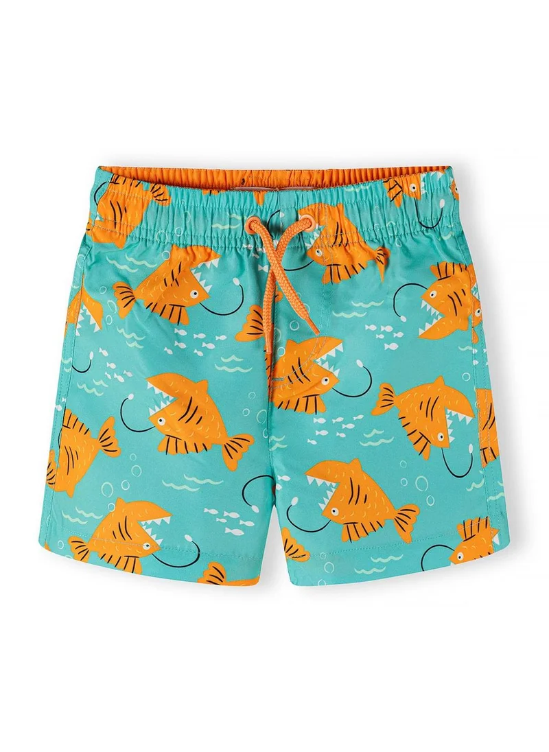 MINOTI Boys 2-pack swim shorts with fish prints orange turquoise